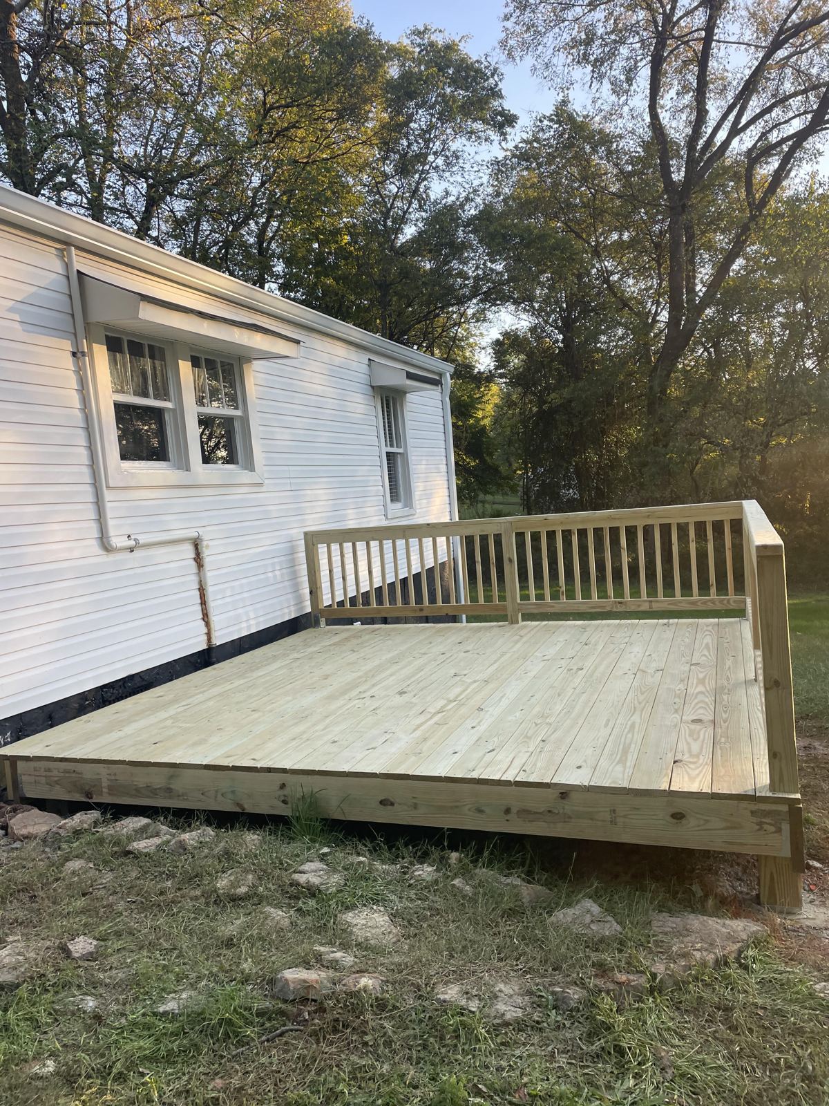 12x12 wood deck built by GigCity Decks